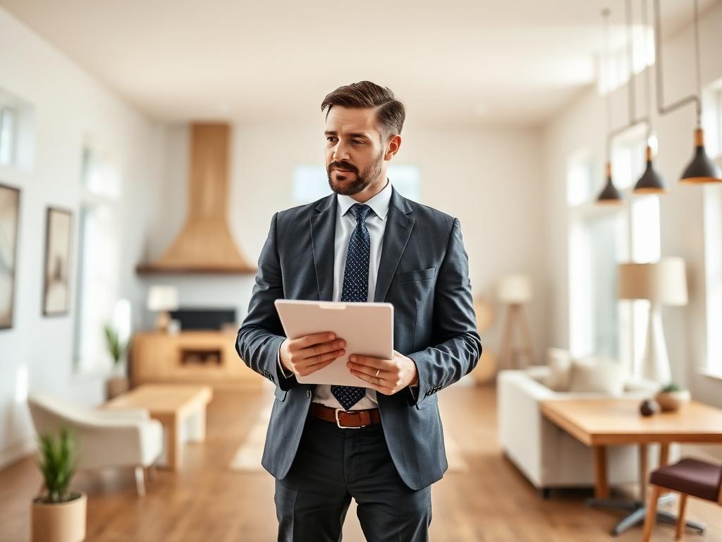 Professional appraiser conducting home inspection